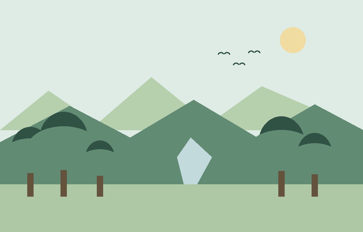 Simple walking trail through rolling green countryside